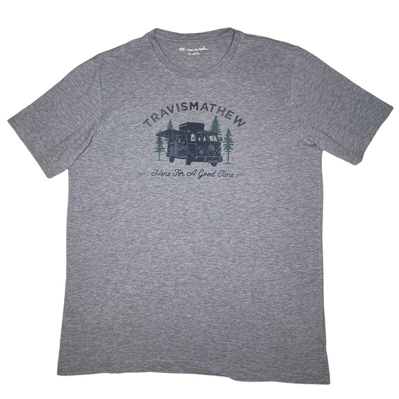 Travis Mathew COAL WALK TEE VW Camper Van Heather Gray Navy Medium M - Picture 3 of 10